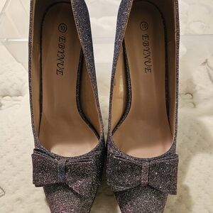 Woman Sparkling Bow Pumps Heels
